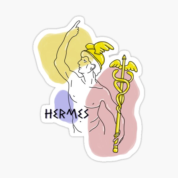 Hermes Messenger of the Gods Mosaic Color Sticker for Sale by