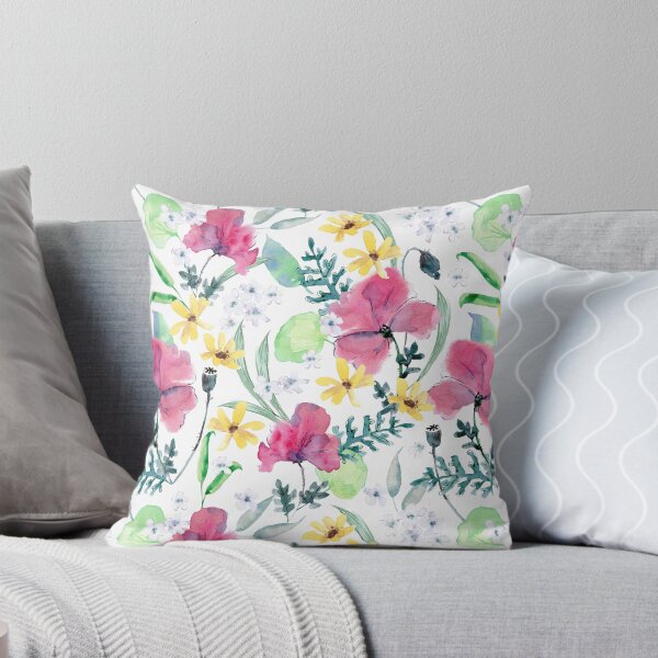 Item preview, Watercolor seamless pattern with poppy, calendula, leaves, greenery.  designed and sold by Dina Konovalova.