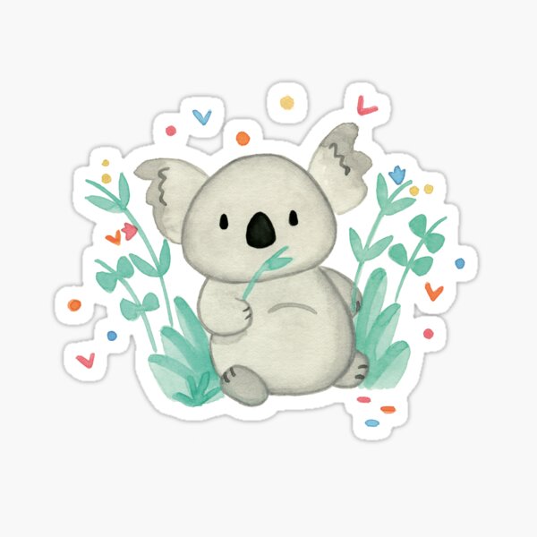 Koala In The Floral Sticker