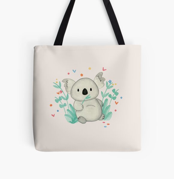 Koala In The Floral All Over Print Tote Bag