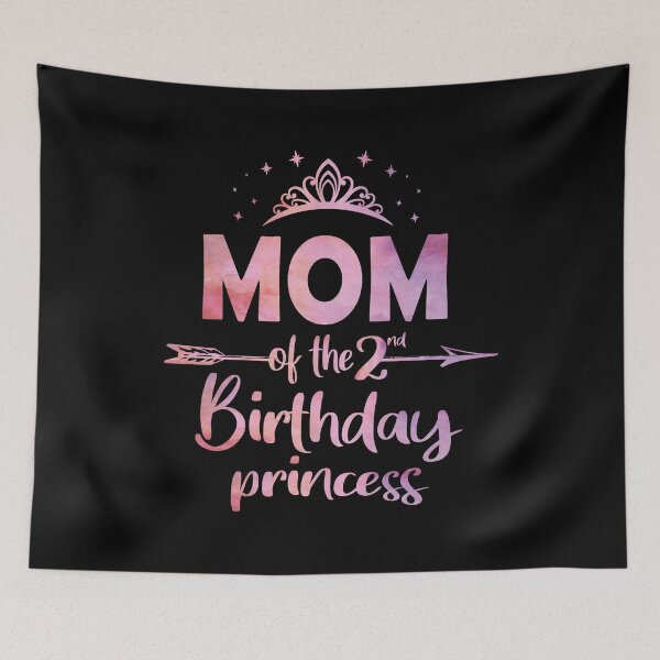 Item preview, Mom Of The 2nd Birthday Princess Girl 2 Years Old B-day graphic designed and sold by Grabitees.
