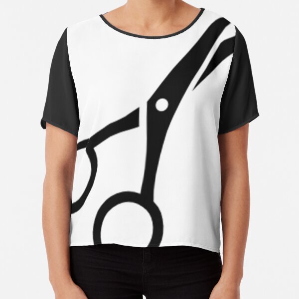 Hairstylist Shears Chiffon Top