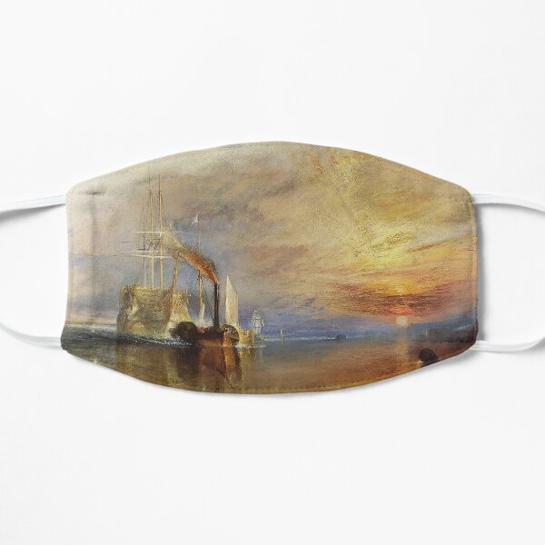 TURNER. The Fighting Temeraire, 1839, by Joseph Mallord William Turner. On White. Flat Mask