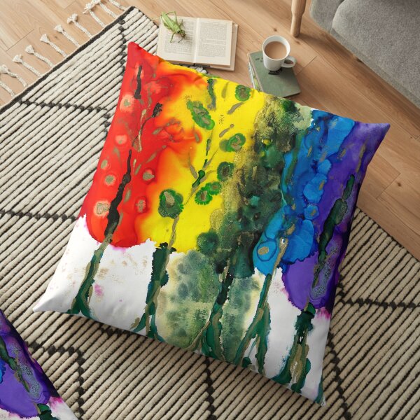 Rainbow Trees Floor Pillow