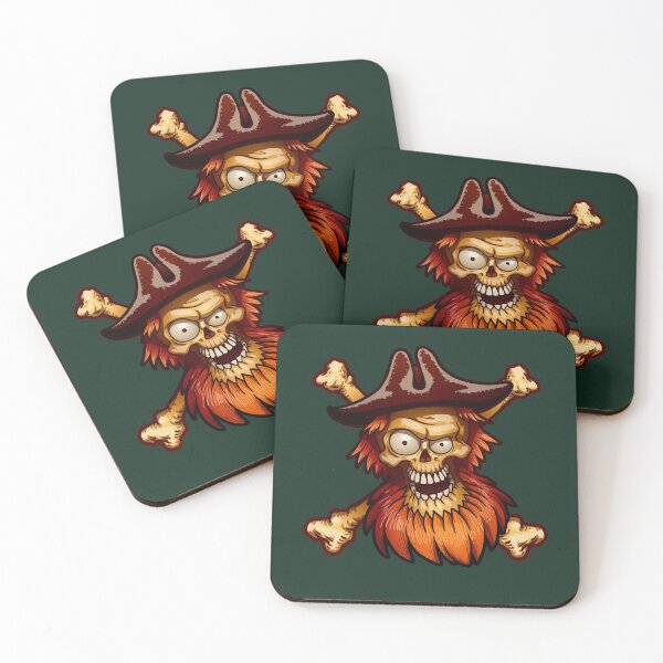Item preview, Ahoy me Hearties. Red Bearded Pirate Skull designed and sold by headpossum.