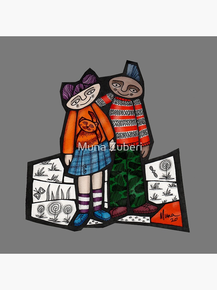 Thumbnail 4 of 4, Pillow, Punks in the Wild slimfit mosaic illustration designed and sold by MunaZuberi.