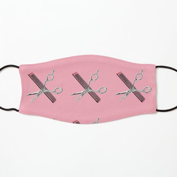 hairstylist shears and comb vector Kids Mask