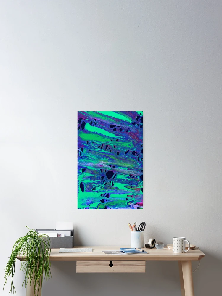 Thumbnail 2 of 3, Poster, Green Blue Abstract Pattern  designed and sold by MyTribePatterns.