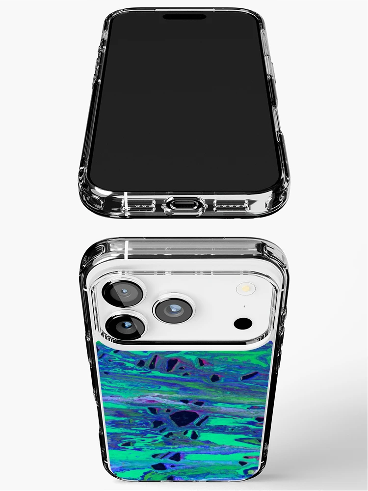 Thumbnail 3 of 5, iPhone Case, Green Blue Abstract Pattern  designed and sold by MyTribePatterns.