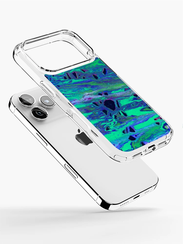 Thumbnail 2 of 5, iPhone Case, Green Blue Abstract Pattern  designed and sold by MyTribePatterns.