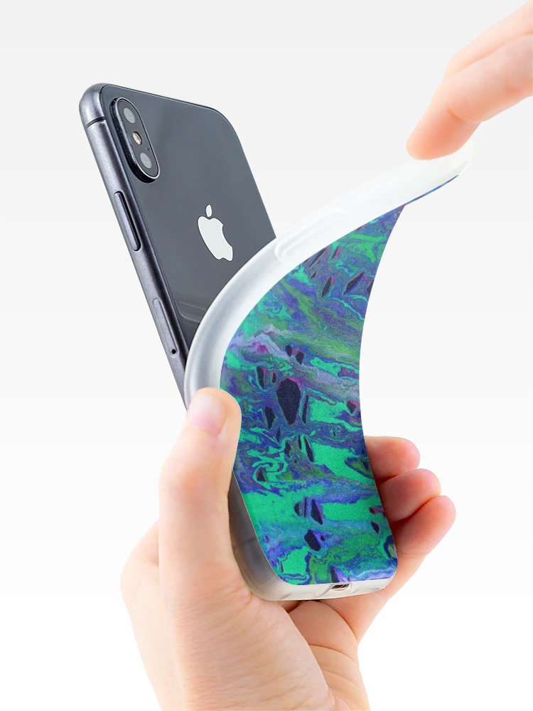Thumbnail 4 of 5, iPhone Case, Green Blue Abstract Pattern  designed and sold by MyTribePatterns.