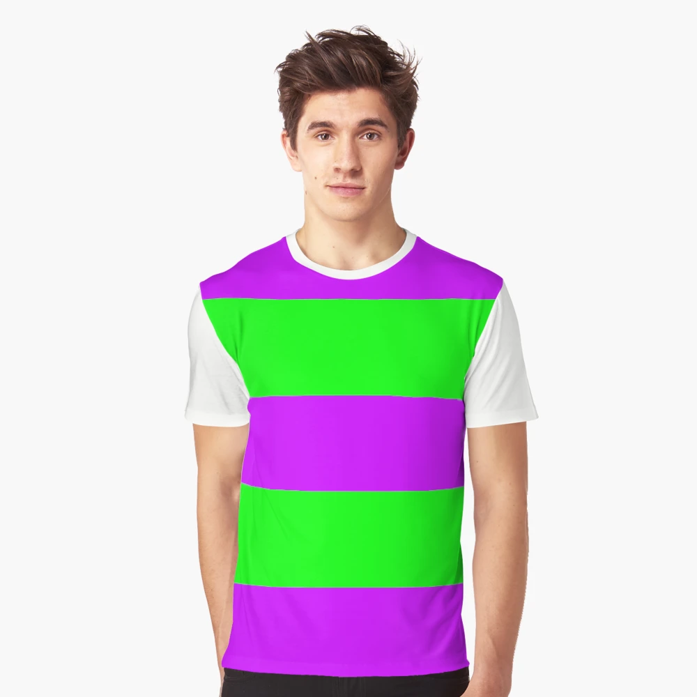 Neon Purple & Green Wide Horizontal Stripes #2
