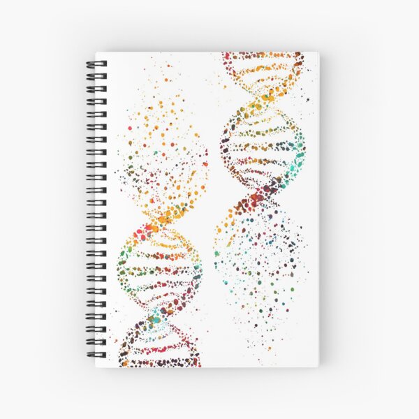 DNA, Watercolor Art,Dna double helix genetic Spiral Notebook