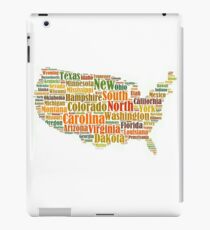 t-shirts map united states, states white iPad Case/Skin