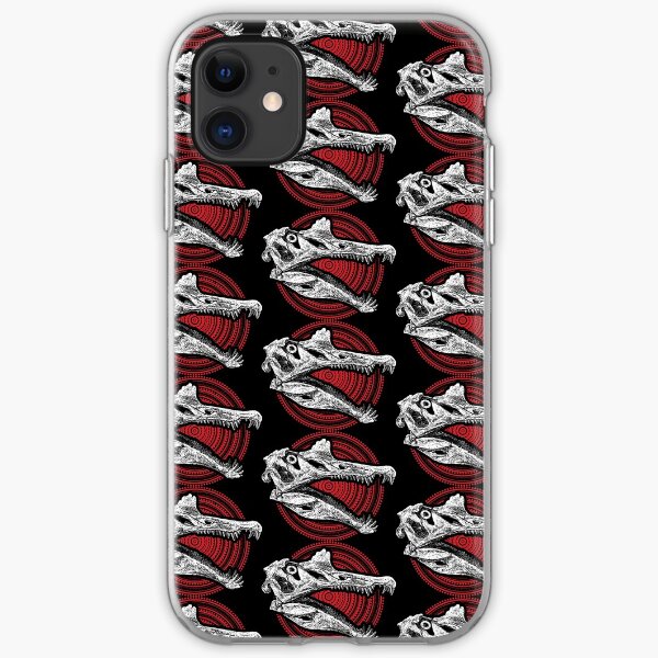Spinosaurus Skull (with red background) iPhone Soft Case