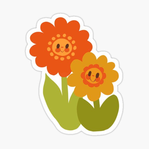 Smiling Flower Stickers for Sale | Redbubble