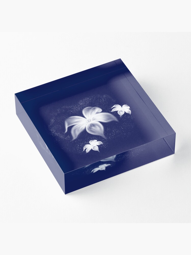 Alternate view of Moon Flowers Acrylic Block
