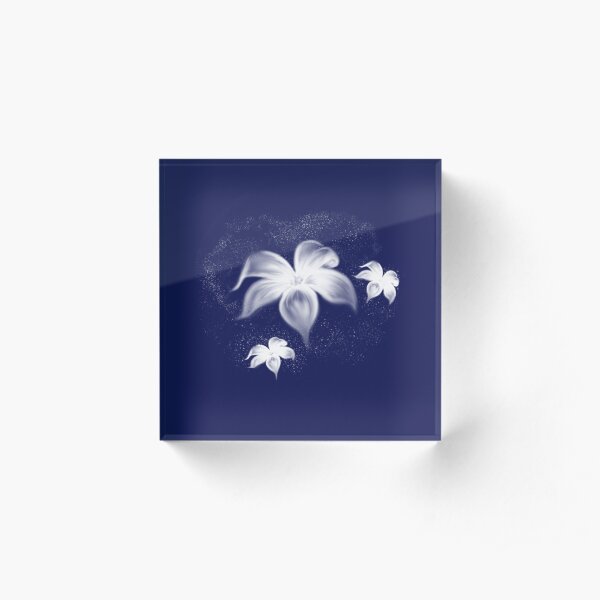 Moon Flowers Acrylic Block