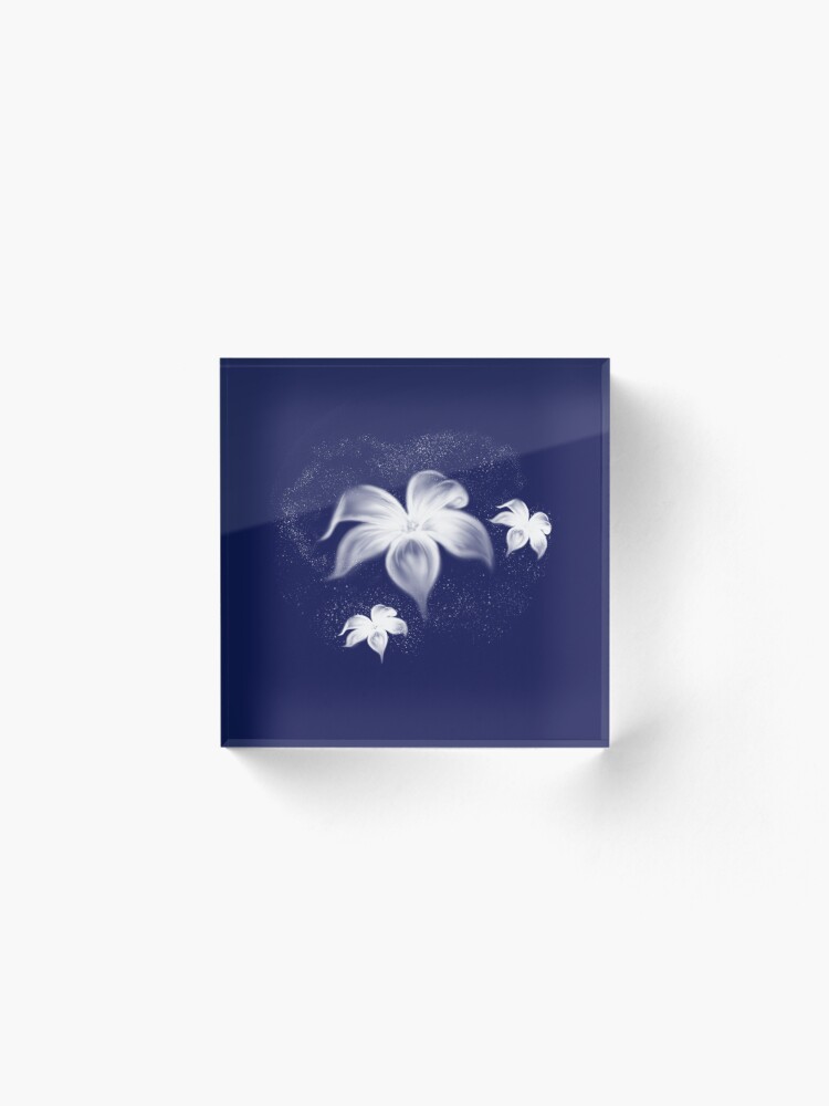 Alternate view of Moon Flowers Acrylic Block