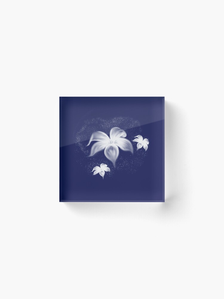 Alternate view of Moon Flowers Acrylic Block