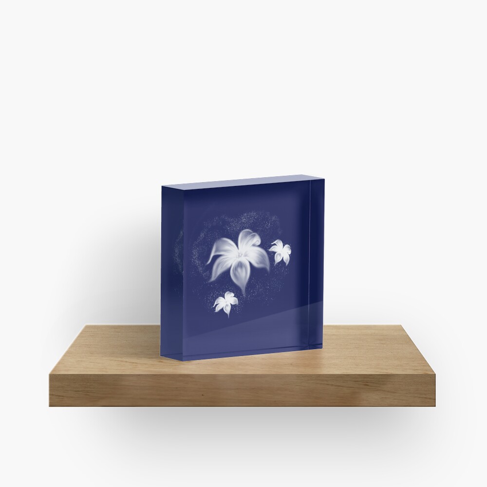 Moon Flowers Acrylic Block
