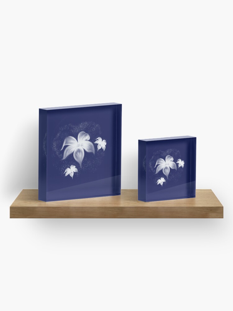 Alternate view of Moon Flowers Acrylic Block