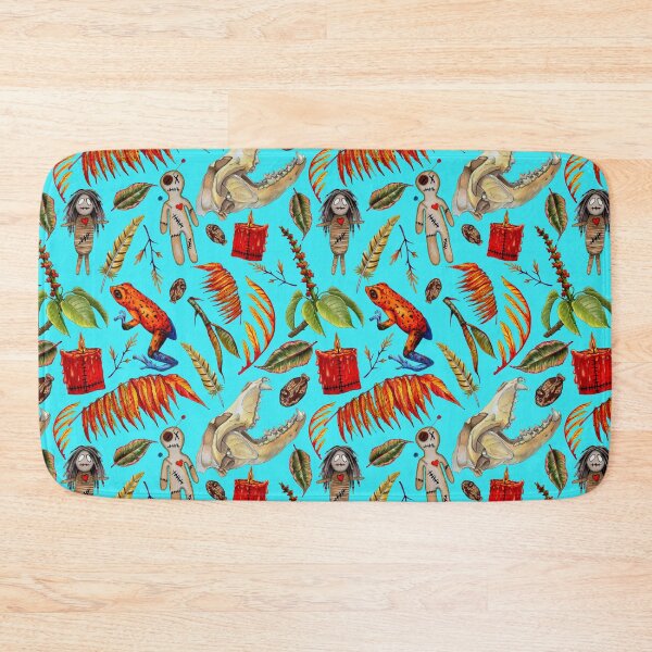 Voodoo Witch Pattern # 12 bleu Bath Mat