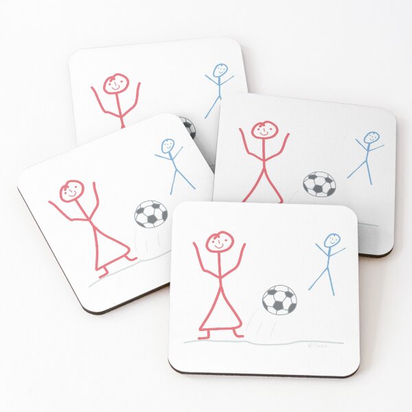 Item preview, Soccer stick figure stick woman ball sport man woman ball goal game designed and sold by KlareLinie.