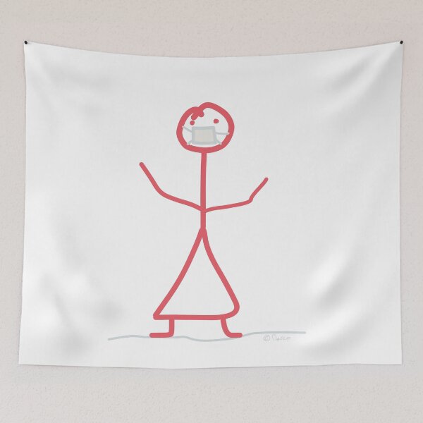 Item preview, Protective mask stick figure help protective mask designed and sold by KlareLinie.