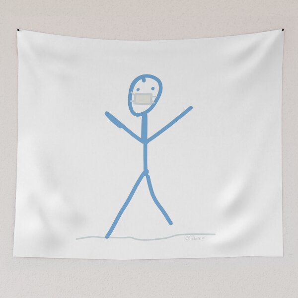 Item preview, Protective mask stick figure help protection mask mouth nose designed and sold by KlareLinie.