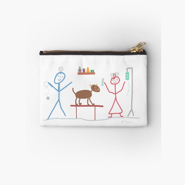 Item preview, Woman veterinarian care help health stick figure dog mouse profession cat designed and sold by KlareLinie.