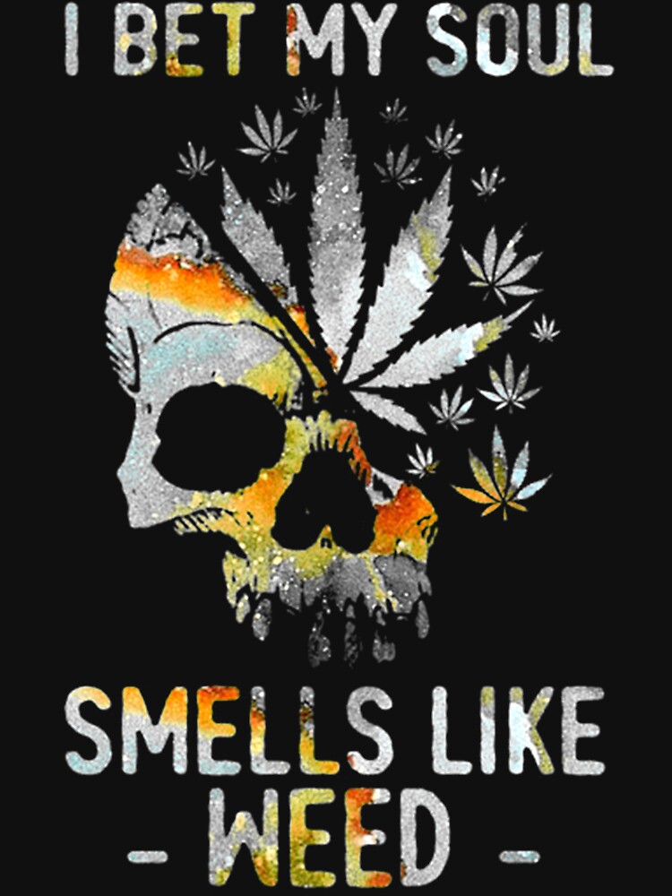 "I Bet My Soul Smells Like Weed Skull" Lightweight Sweatshirt for Sale