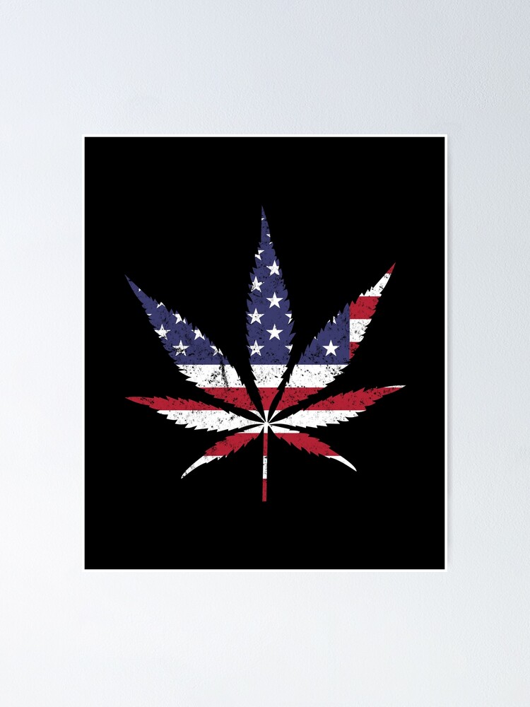 American Flag Weed Smoking  Marijuana and Cannabis 420 Poster