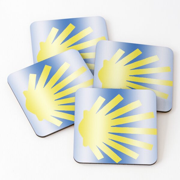 Item preview, Yellow Scallop Shell over Blue  designed and sold by Sybille-Yates.