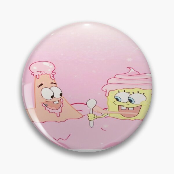 Spongebob and Patrick eating ice cream Pin