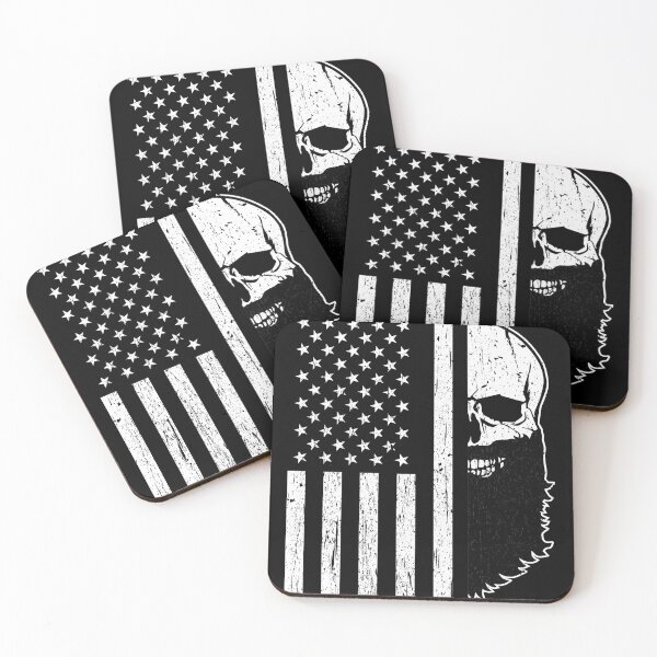 Item preview, Mens American Flag vintage skull Bearded Gifts Beard designed and sold by skulltshirt.