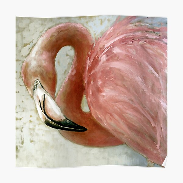 Painted Pink Flamingo Poster