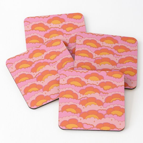 Malibu Tile Coasters - Set of 4 - Mustard, Poppy & Ocean Blue - Norwegian  Wood