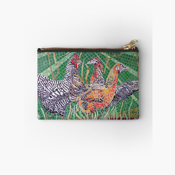 Aperçu de l'œuvre  impression de mosaïque contemporaine de coq et de poule à la main originale par Claire Cotterill. créée et vendue par Claire Cotterill.