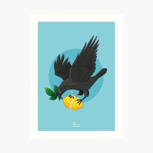 Lemon crow Art Print