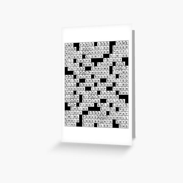 T Shirt Openings Crossword Clue Greeting Card By Lazada24 Redbubble