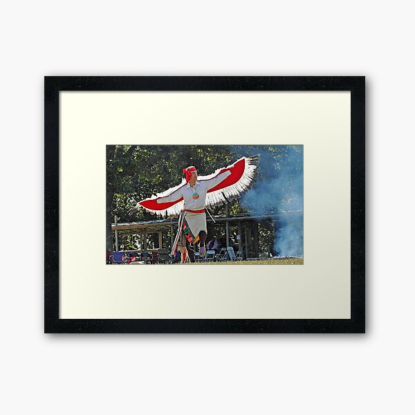 Bestowing visions at Shinnecock Powwow with sacred EAGLE feathers Framed Art Print