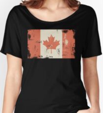 Grungy Canadian Flag Women's Relaxed Fit T-Shirt