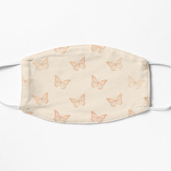 Minimalist Monarch Butterflies in Coral and Yellow Cream Mask
