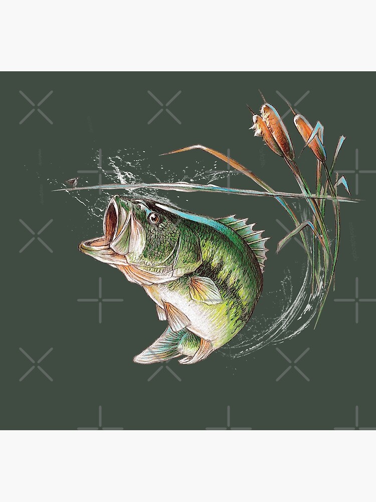 Largemouth Bass Fishing Hook design Poster for Sale by