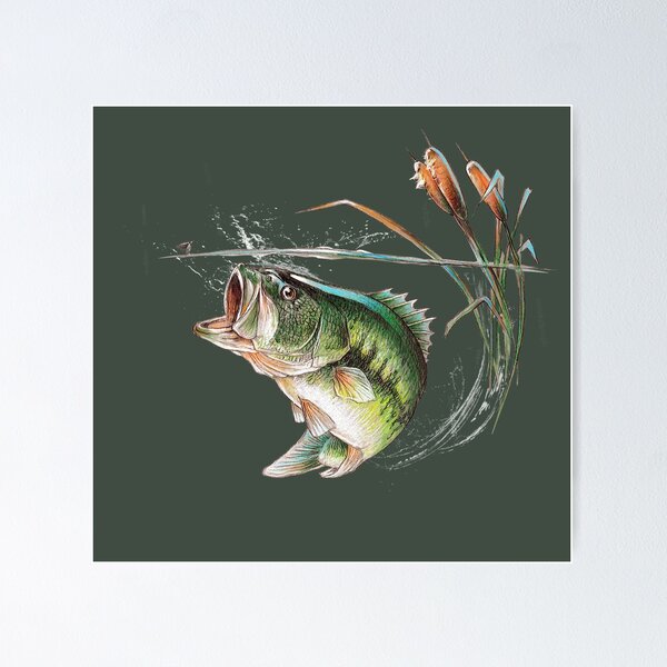 Jumping Bass Metal Wall Yard Art Wildlife Fish Silhouette