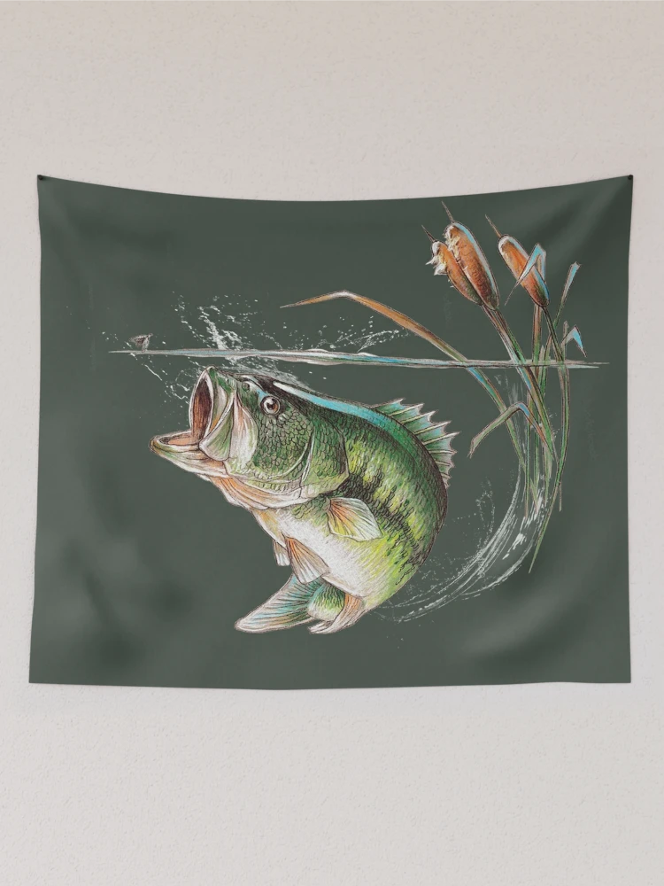 Bass Sketch Tapestry for Sale by Salmoneggs