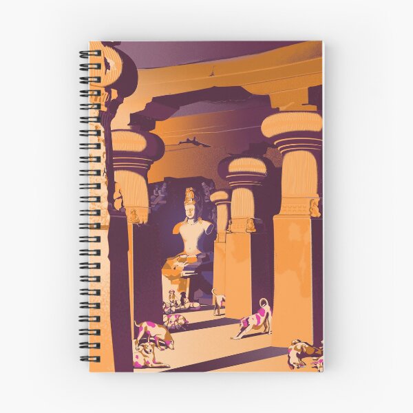 Item preview, Downward dog in the Elephanta Caves designed and sold by Alexandra Wong.