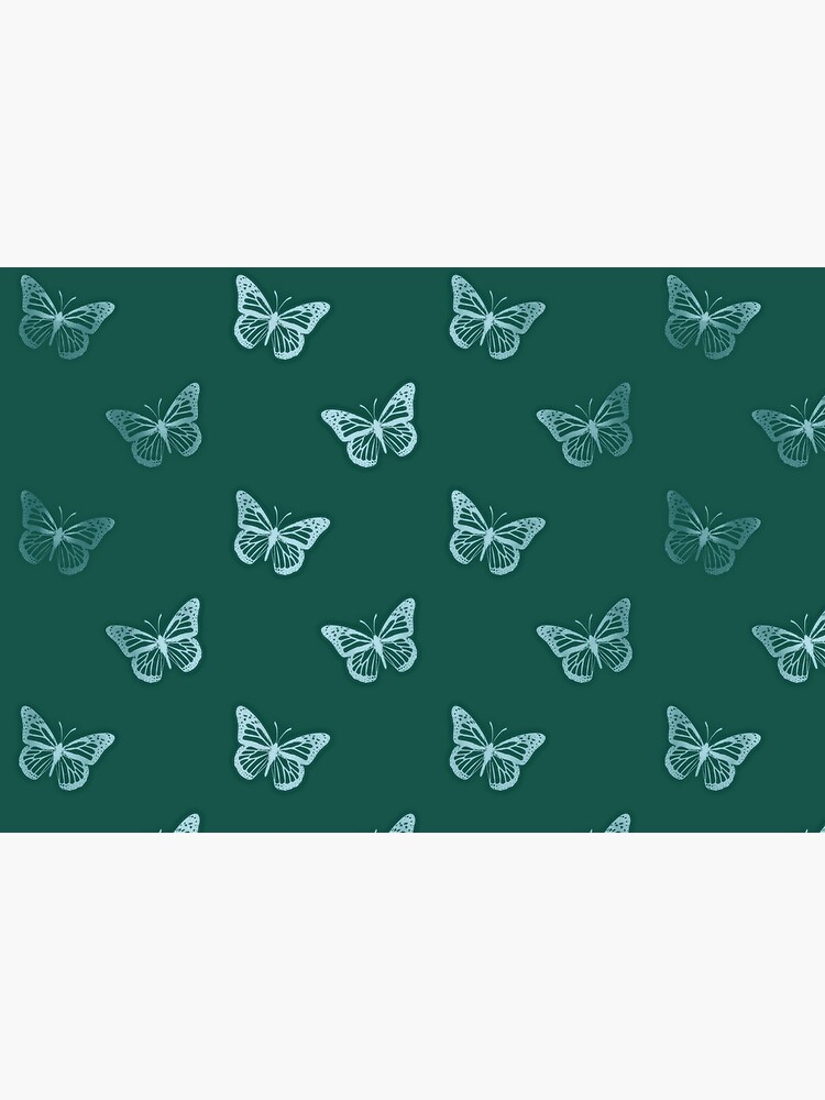 Minimalist Monarch Butterflies in Teal Turquoise Green by RootSquare