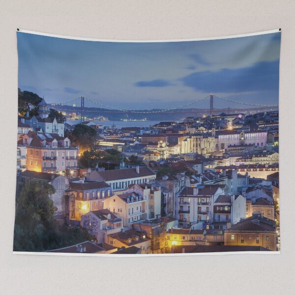 Item preview, Lisbon’s Miradouros at Blue Hour, Nightime in Lisbon, Portugal  designed and sold by KeiserOne.